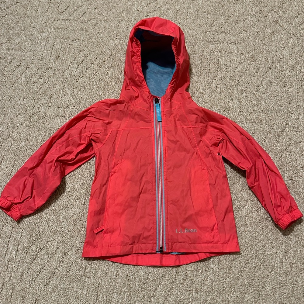 LL Bean Pink Hooded Rain Jacket